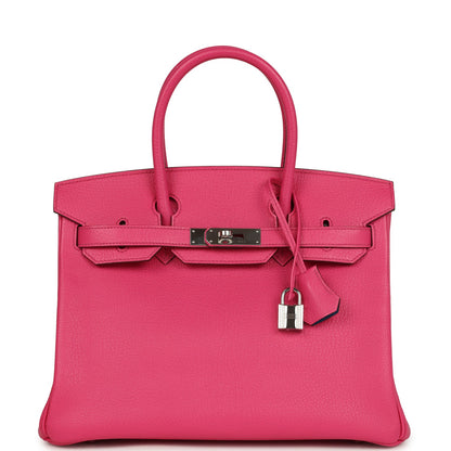 Hermes Special Order (HSS) Birkin 30 Rose Tyrien Verso Chevre Mysore Palladium Hardware