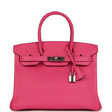 Hermes Special Order (HSS) Birkin 30 Rose Tyrien Verso Chevre Mysore Palladium Hardware