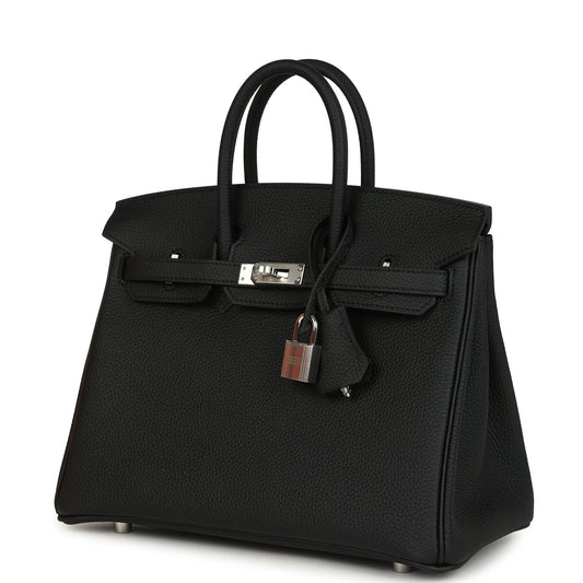 Hermes Birkin 25 Black Togo Palladium Hardware