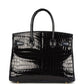 Hermes Birkin 30 Bleu Marine Shiny Niloticus Crocodile Gold Hardware