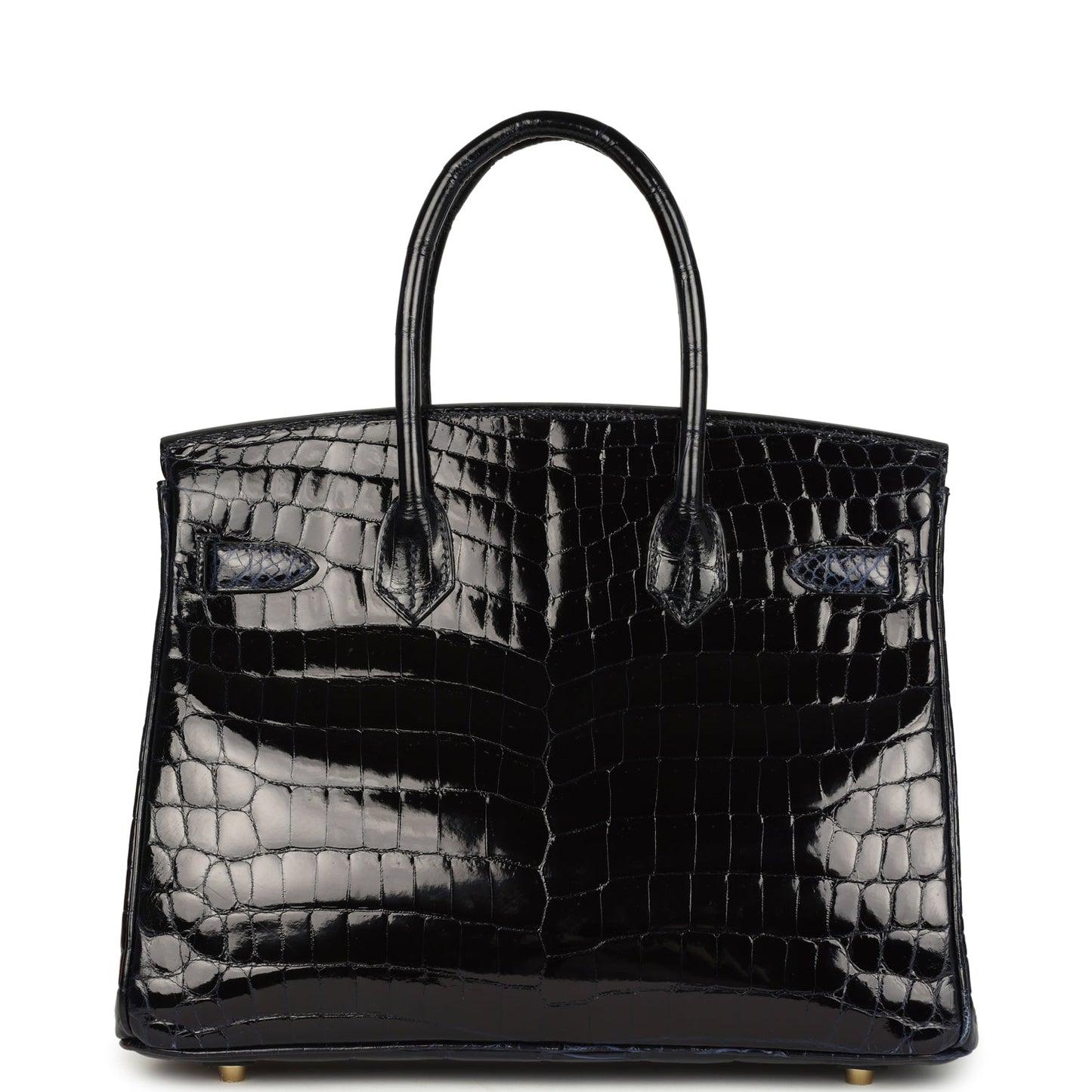 Hermes Birkin 30 Bleu Marine Shiny Niloticus Crocodile Gold Hardware