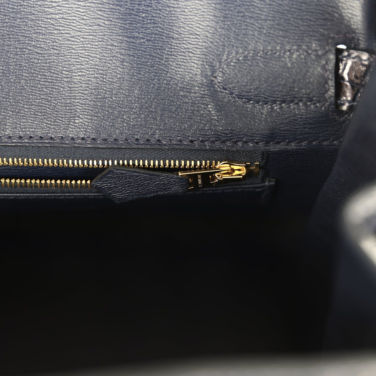 Hermes Birkin 30 Bleu Marine Shiny Niloticus Crocodile Gold Hardware