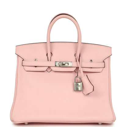 Hermes Birkin 25 Rose Sakura Swift Palladium Hardware