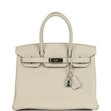 Hermes Birkin 30 Craie Togo Palladium Hardware