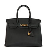 Hermes Birkin 30 Black Togo Gold Hardware