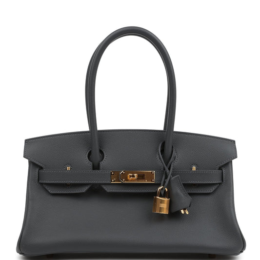 Hermes Shoulder Birkin Light 29 Ardoise Evercolor Gold Hardware
