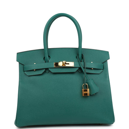 Hermes Birkin 30 Malachite Epsom Gold Hardware