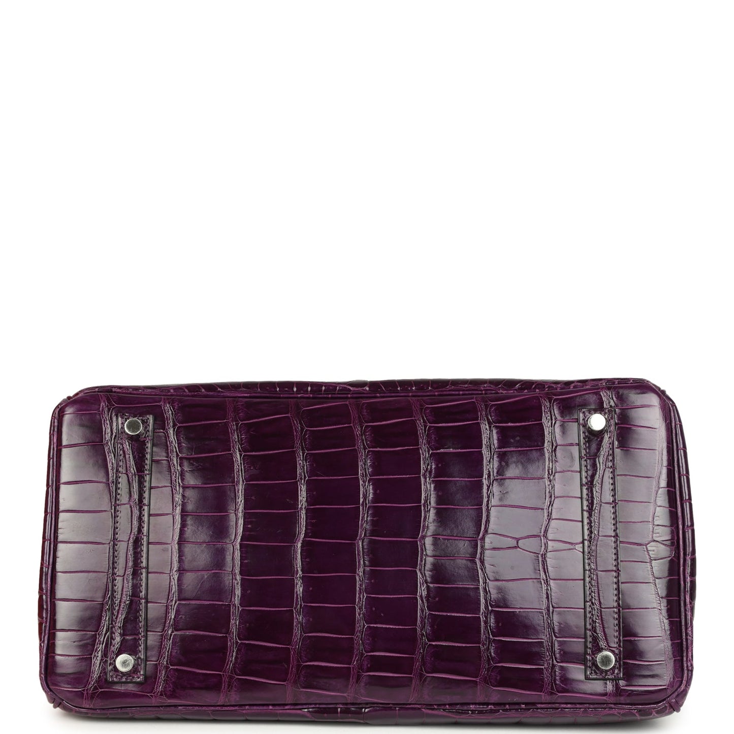 Hermes Birkin 35 Amethyst Shiny Porosus Crocodile Palladium Hardware