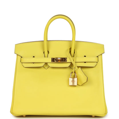 Hermes Birkin 25 Lime Swift Gold Hardware