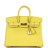 Hermes Birkin 25 Lime Swift Gold Hardware