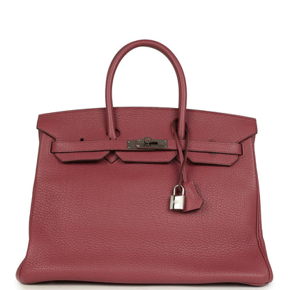 Hermes Birkin 35 Bois De Rose Fjord Palladium Hardware