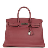 Hermes Birkin 35 Bois De Rose Fjord Palladium Hardware
