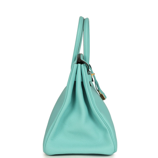 Hermes Birkin 35 Bleu Atoll Togo Gold Hardware