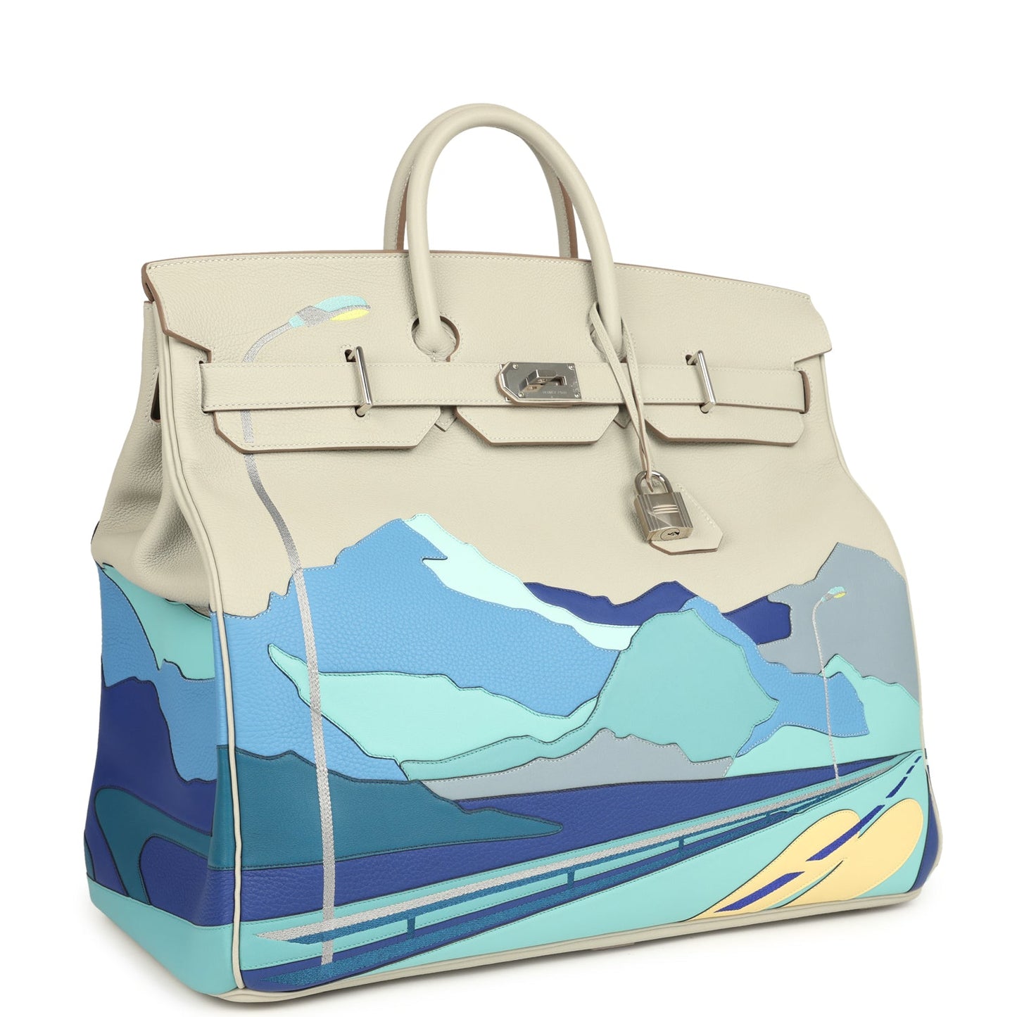 Hermes HAC Birkin 50 "Endless Road" Gris Perle Togo Palladium Hardware
