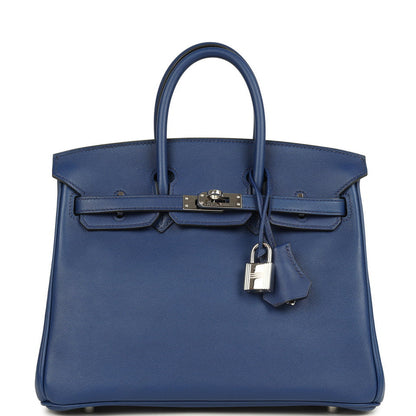 Hermes Birkin 25 Bleu Saphir Swift Palladium Hardware