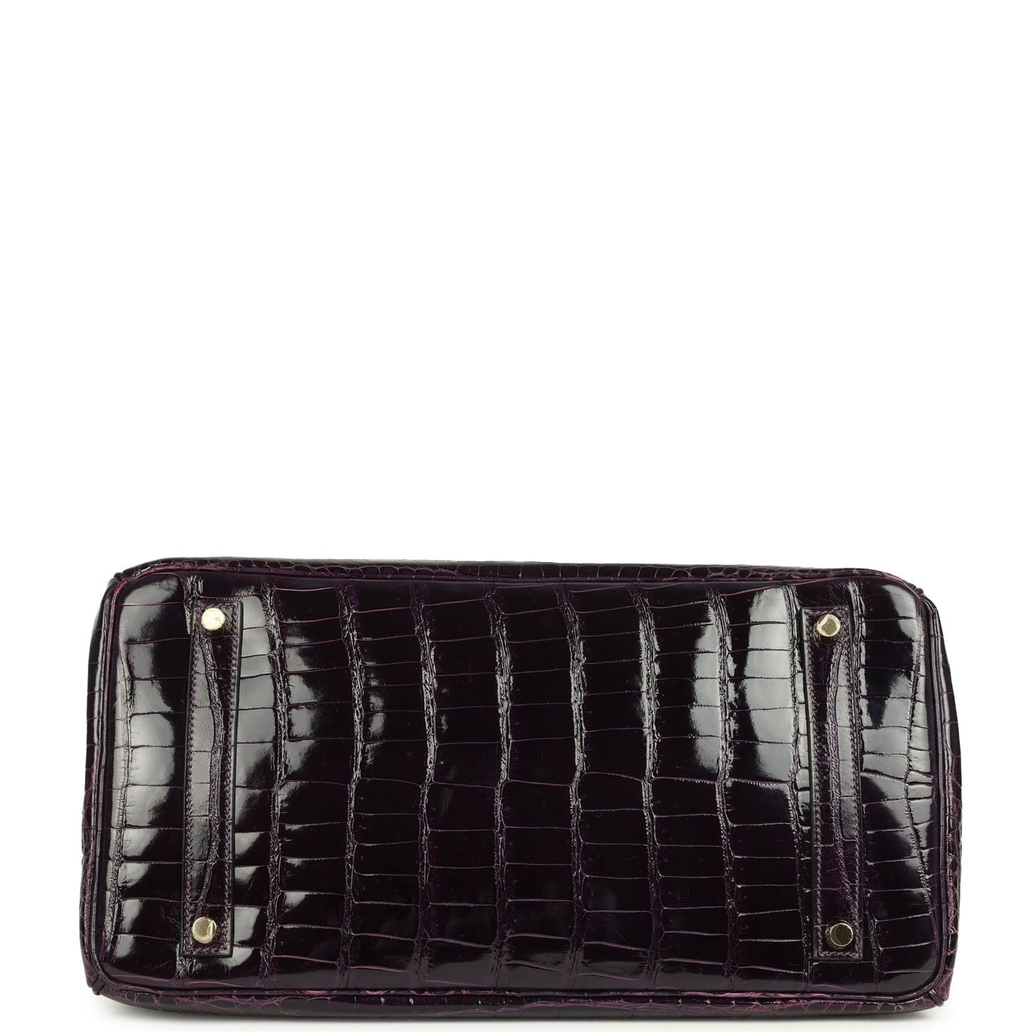 Hermes Birkin 35 Amethyst Shiny Porosus Crocodile Gold Hardware