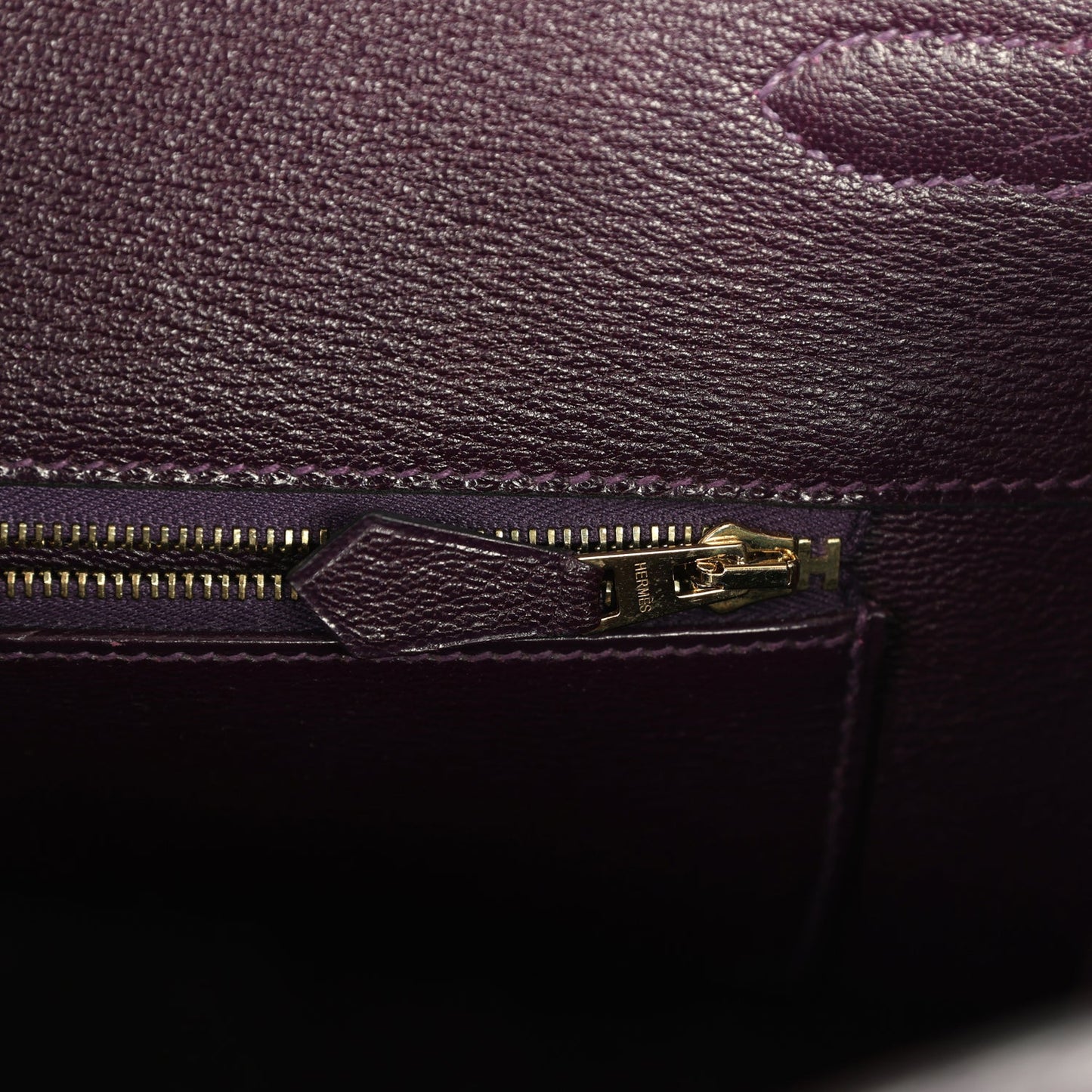 Hermes Birkin 35 Amethyst Shiny Porosus Crocodile Gold Hardware