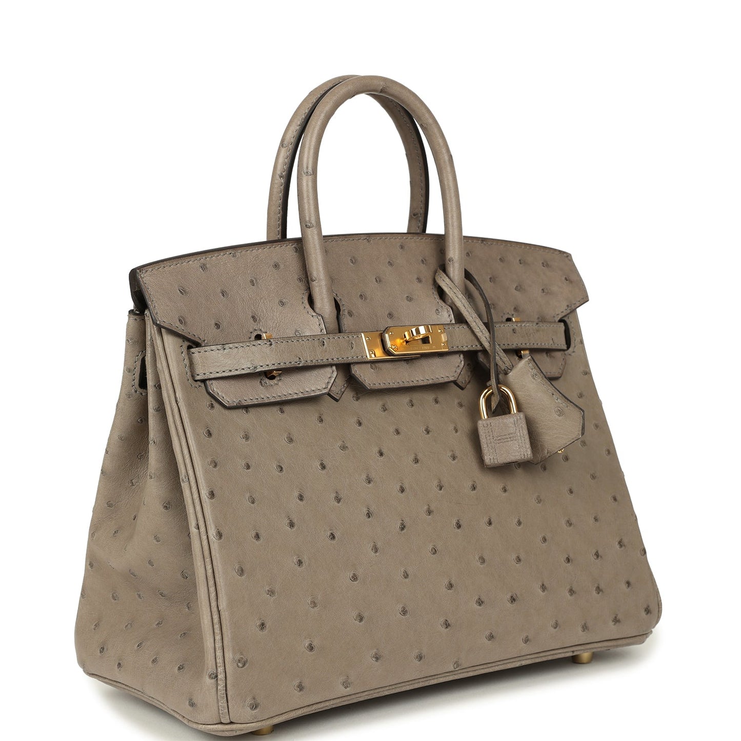 Hermes Birkin 25 Gris Tourterelle Ostrich Gold Hardware