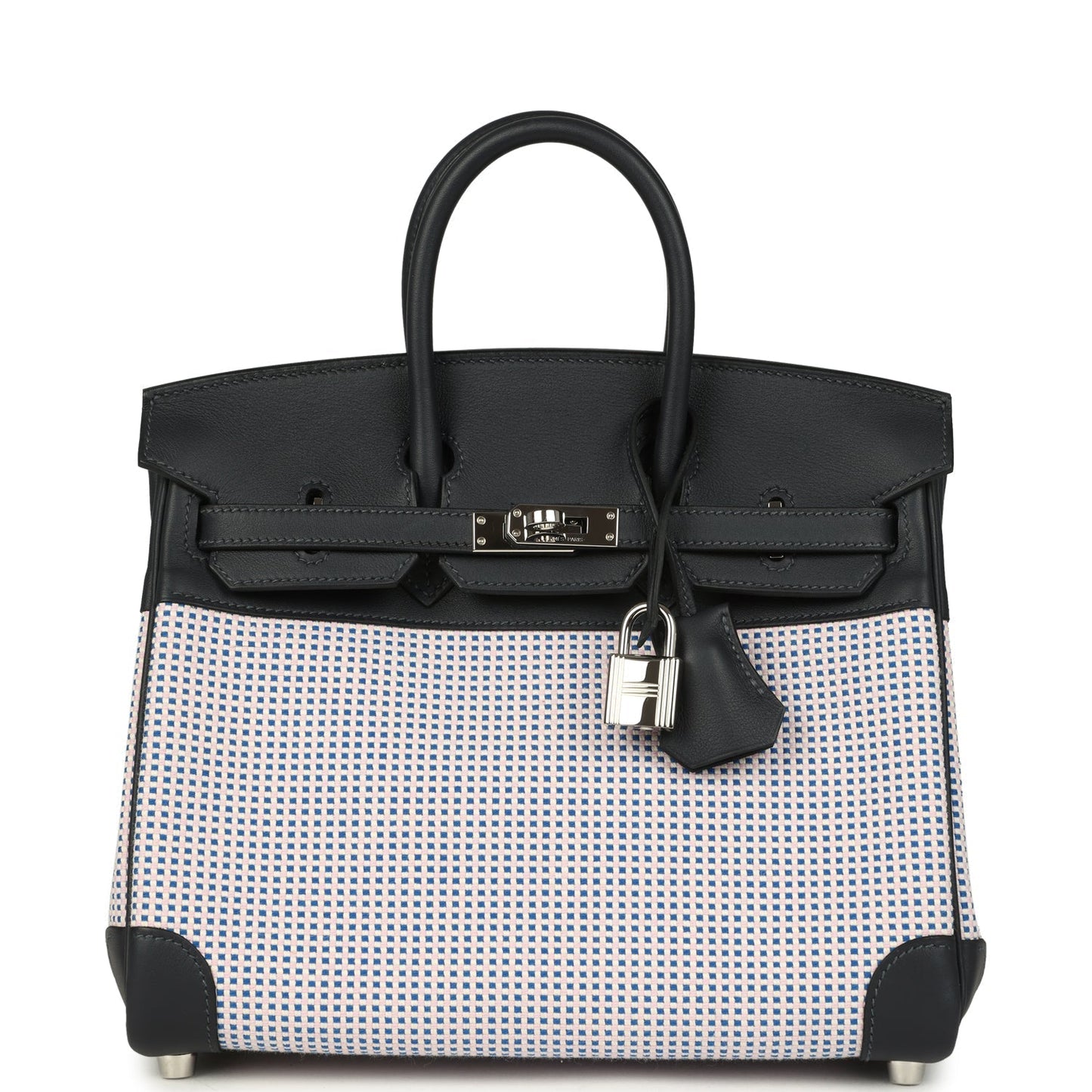 Hermes Birkin Quadrille 25 Caban Swift and Toile Palladium Hardware