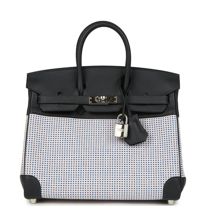 Hermes Birkin Quadrille 25 Caban Swift and Toile Palladium Hardware