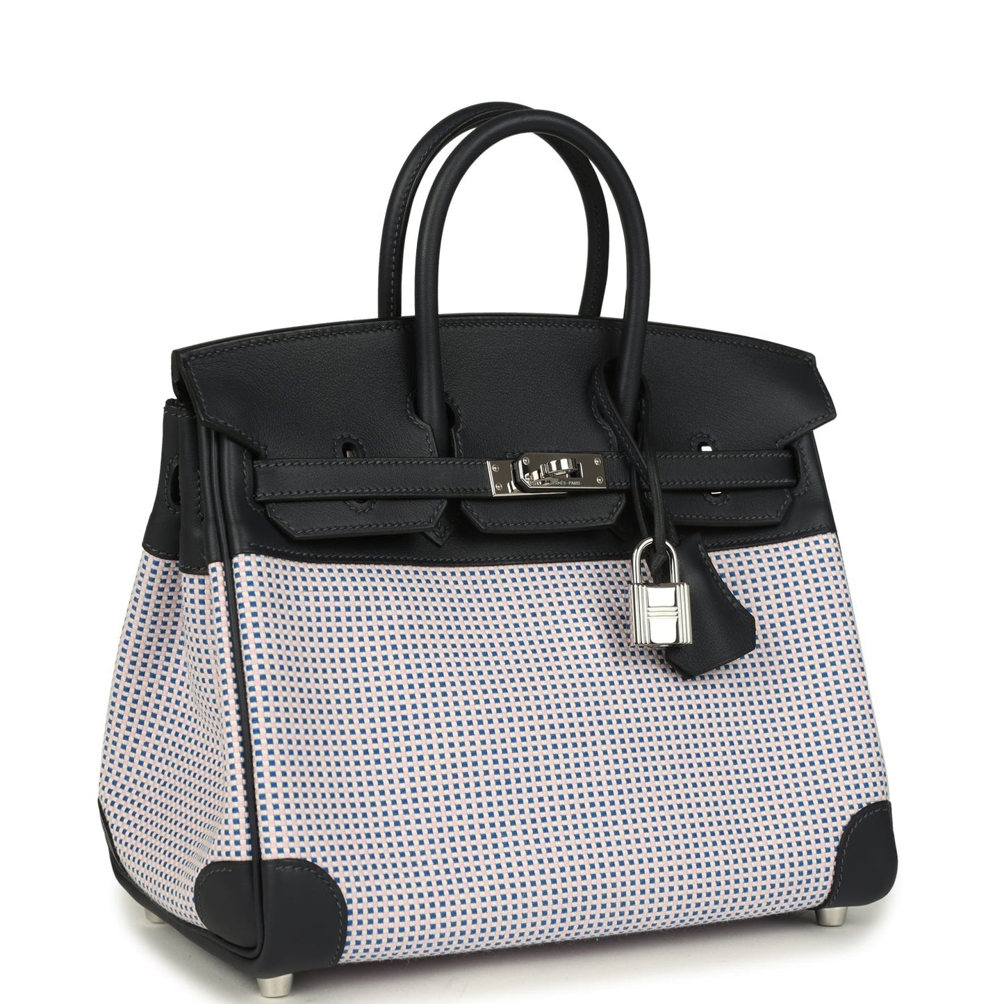 Hermes Birkin Quadrille 25 Caban Swift and Toile Palladium Hardware