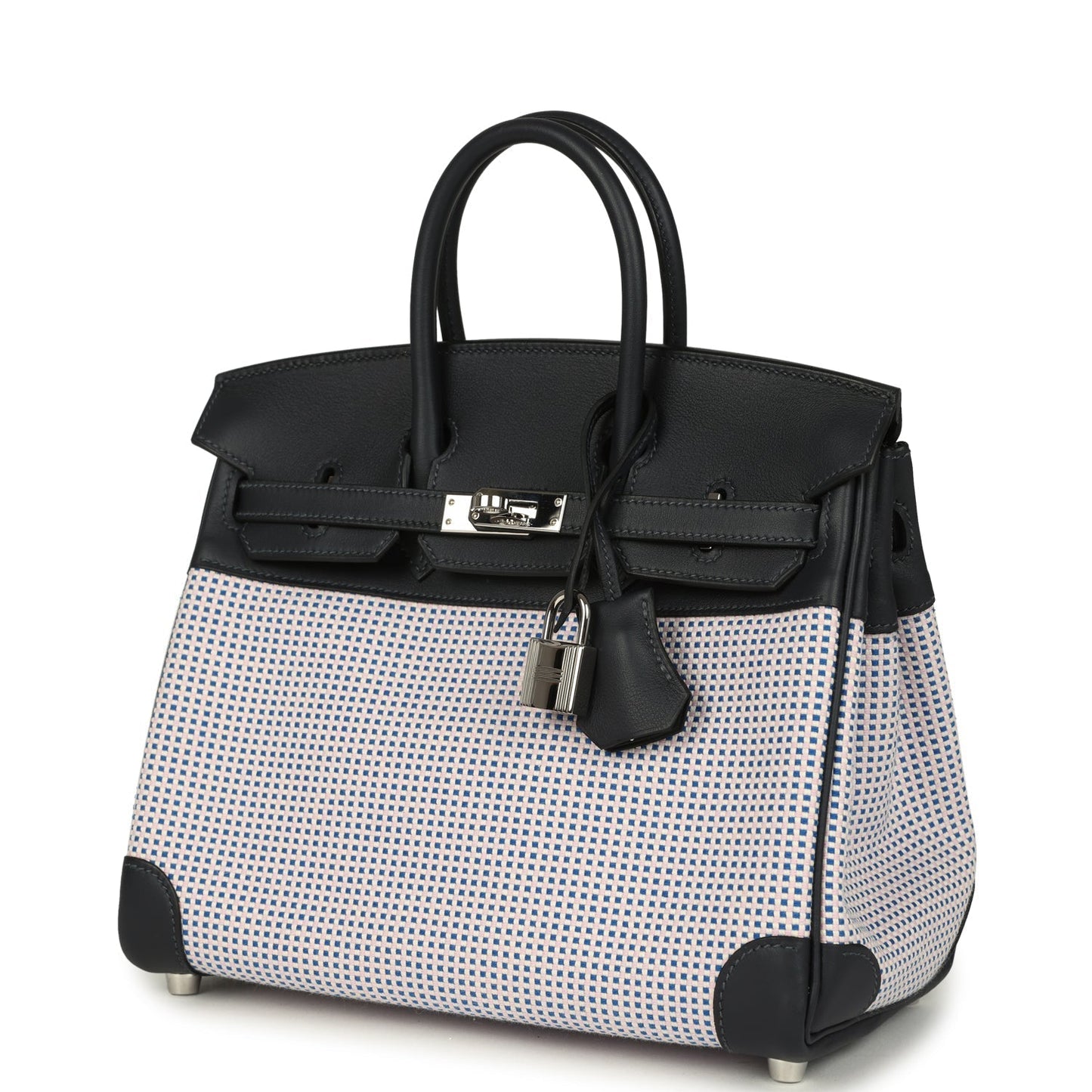 Hermes Birkin Quadrille 25 Caban Swift and Toile Palladium Hardware