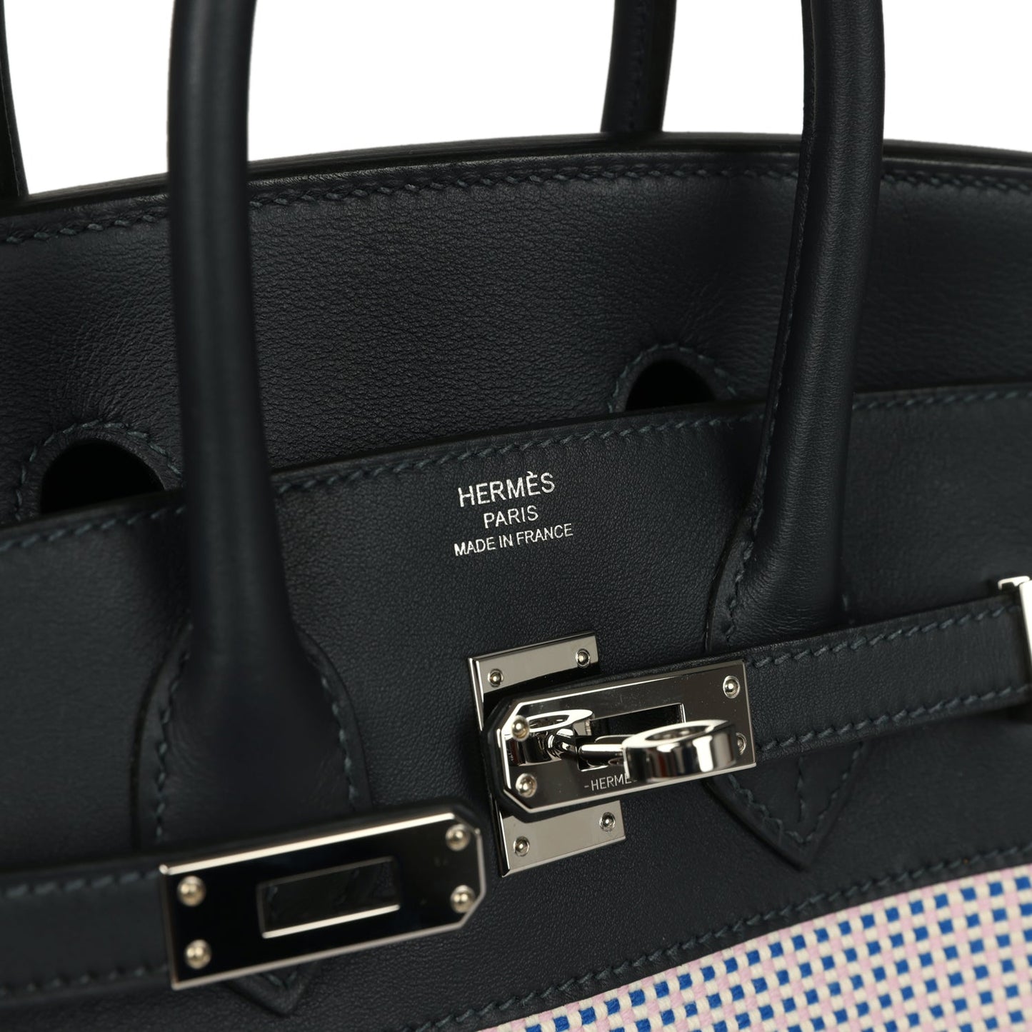 Hermes Birkin Quadrille 25 Caban Swift and Toile Palladium Hardware