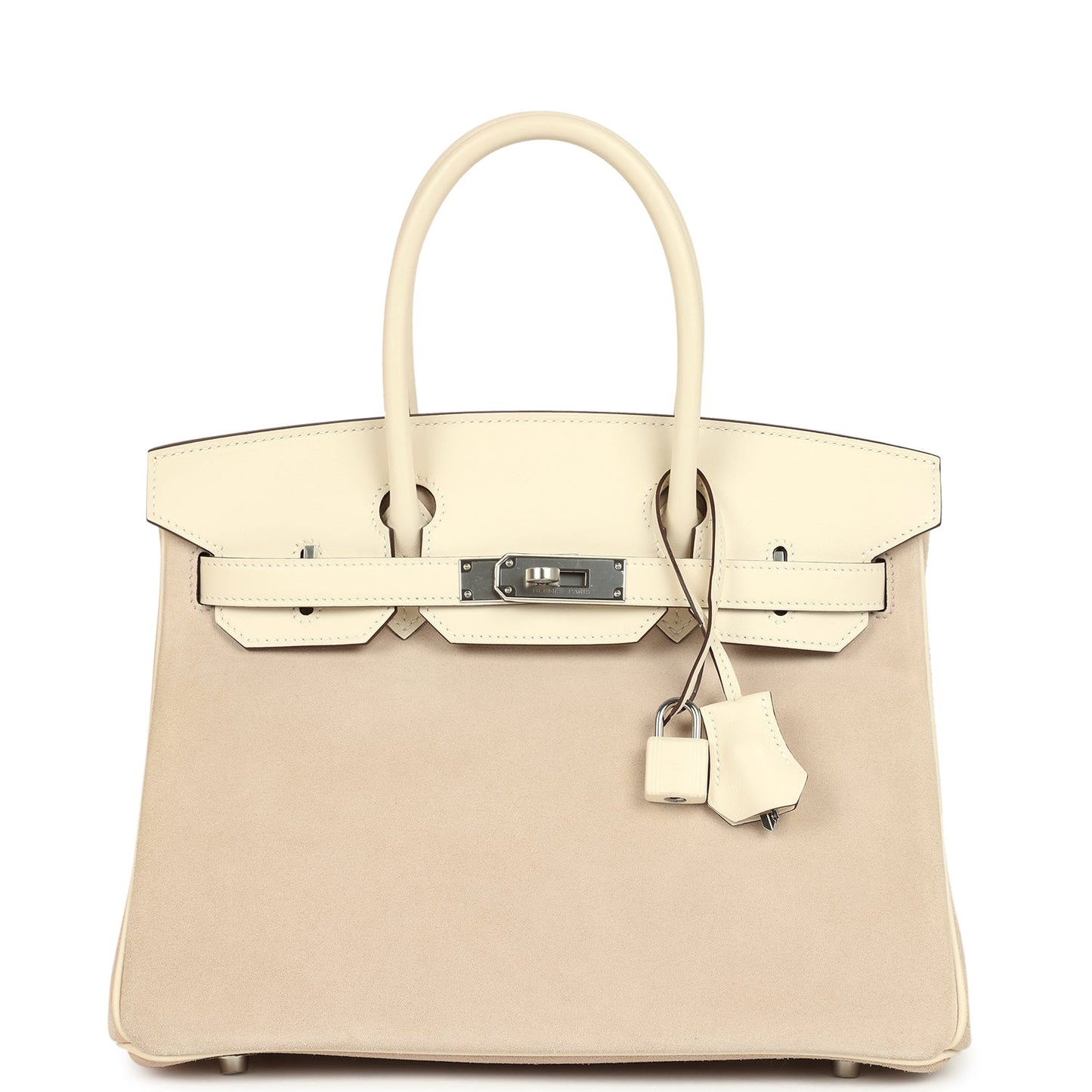 Hermes Birkin 30 Glycine Grizzly and Nata Swift Palladium Hardware