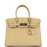 Hermes Birkin 30 Parchemin Ostrich Palladium Hardware