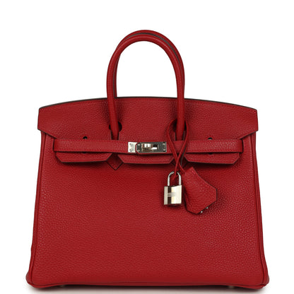 Hermes Birkin 25 Rouge Casaque Togo Palladium Hardware