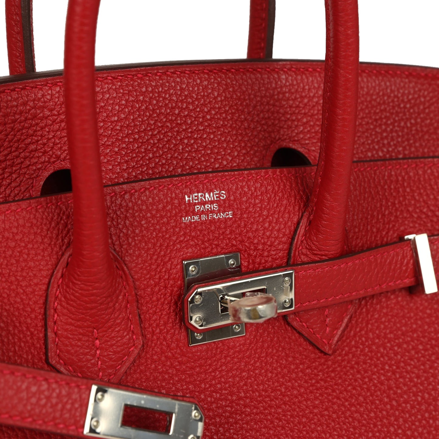 Hermes Birkin 25 Rouge Casaque Togo Palladium Hardware