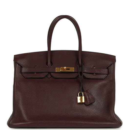 Hermes Birkin 35 Prune Clemence Gold Hardware