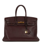Hermes Birkin 35 Prune Clemence Gold Hardware