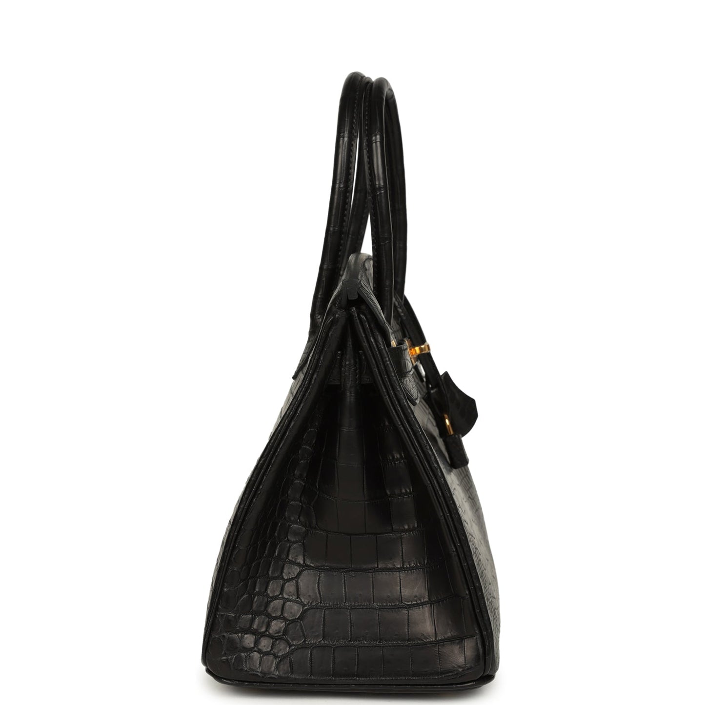 Hermes Birkin 30 Black Matte Porosus Crocodile Gold Hardware