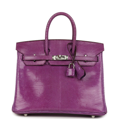 Hermes Birkin 25 Violet Varanus Niloticus Lizard Palladium Hardware