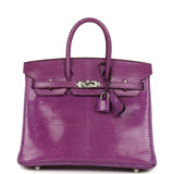 Hermes Birkin 25 Violet Varanus Niloticus Lizard Palladium Hardware