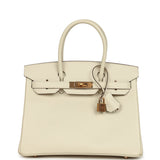 Hermes Special Order (HSS) Birkin 30 Craie Verso Epsom Rose Gold Hardware