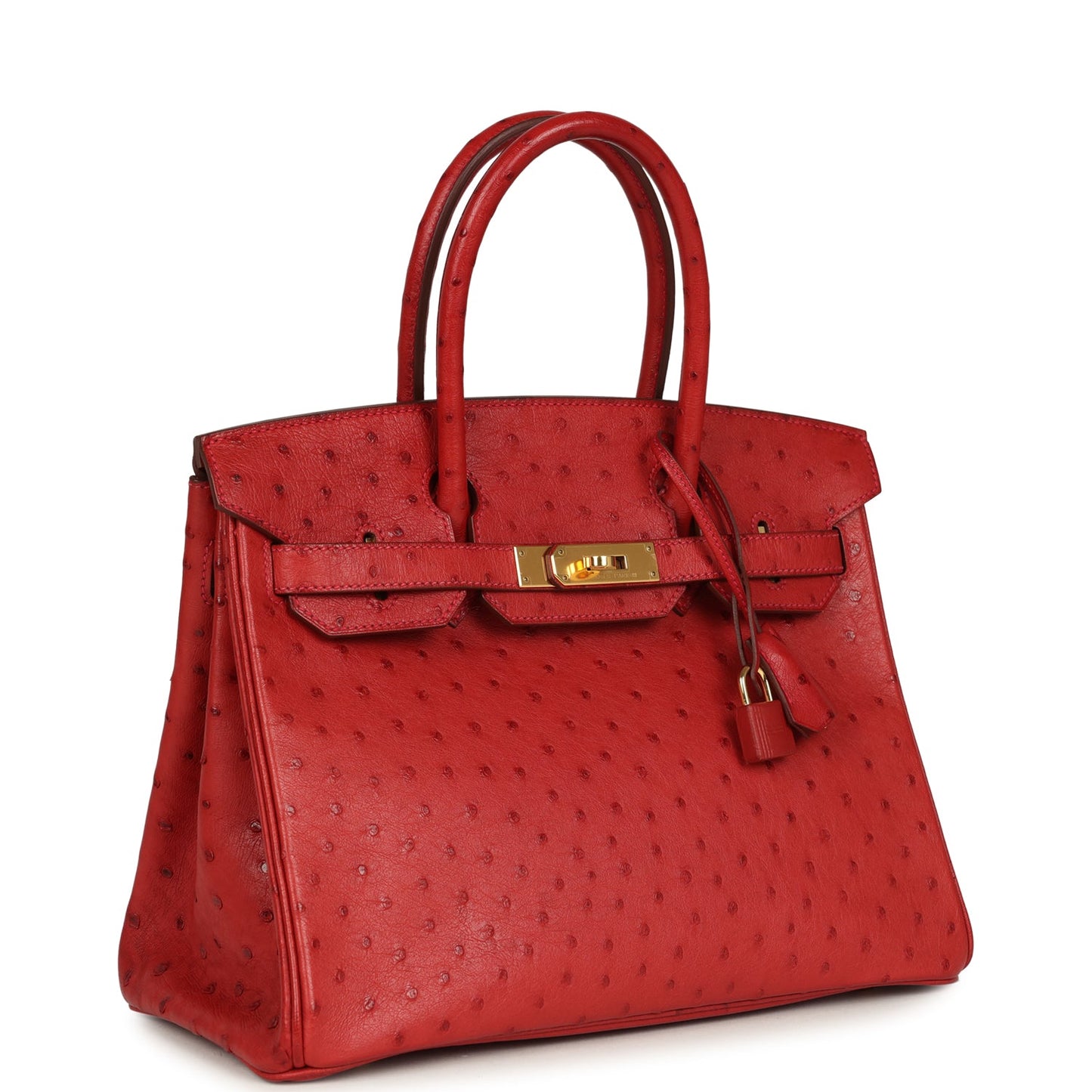 Hermes Birkin 30 Rouge Vif Ostrich Gold Hardware