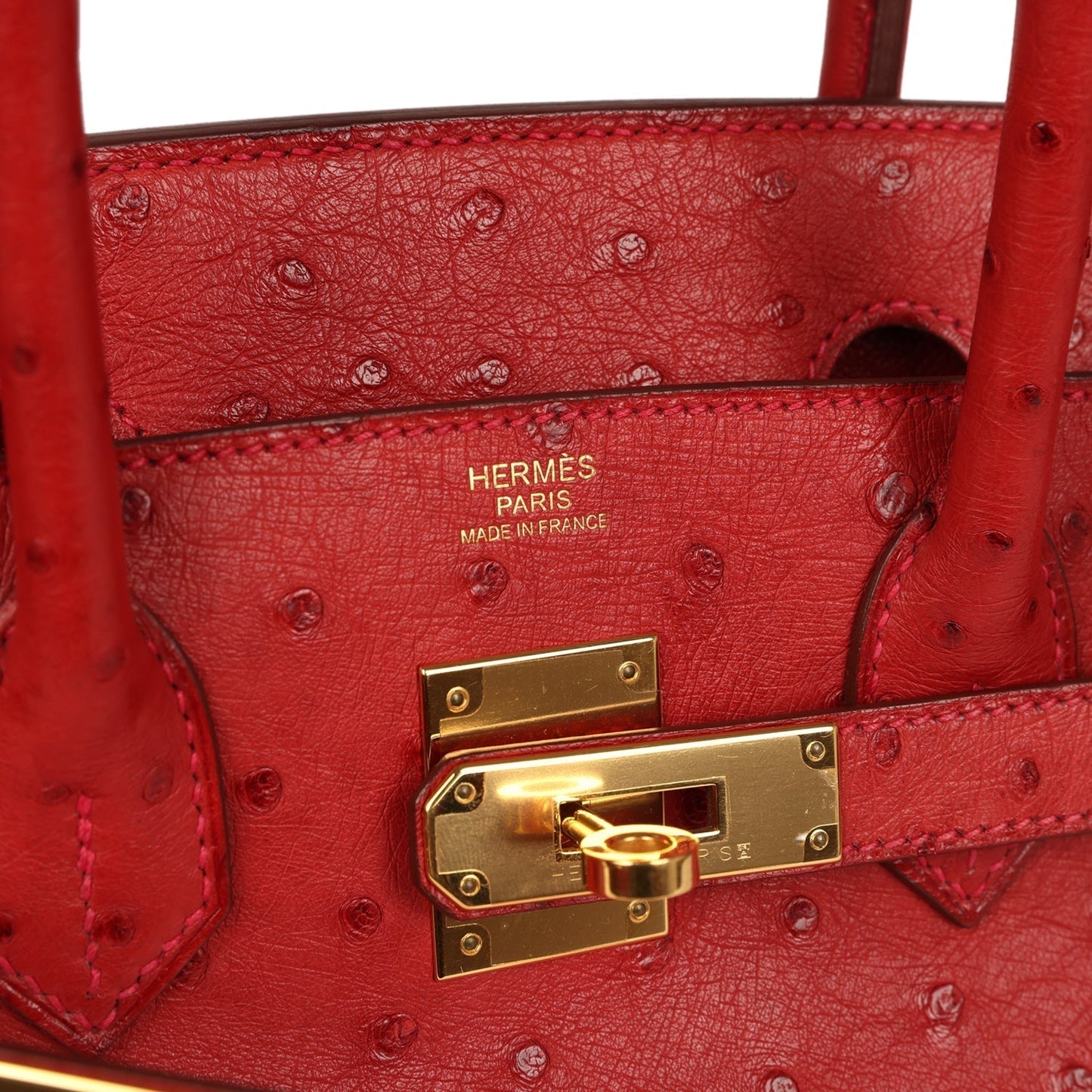 Hermes Birkin 30 Rouge Vif Ostrich Gold Hardware