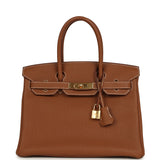 Hermes Birkin 30 Gold Togo Gold Hardware