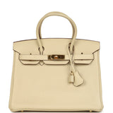 Hermes Birkin 30 Parchemin Clemence Gold Hardware