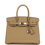 Hermes Birkin 30 Poussiere Togo Palladium Hardware