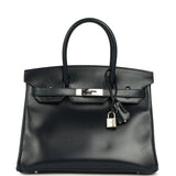 Hermes Birkin 30 Bleu Marine Box Palladium Hardware