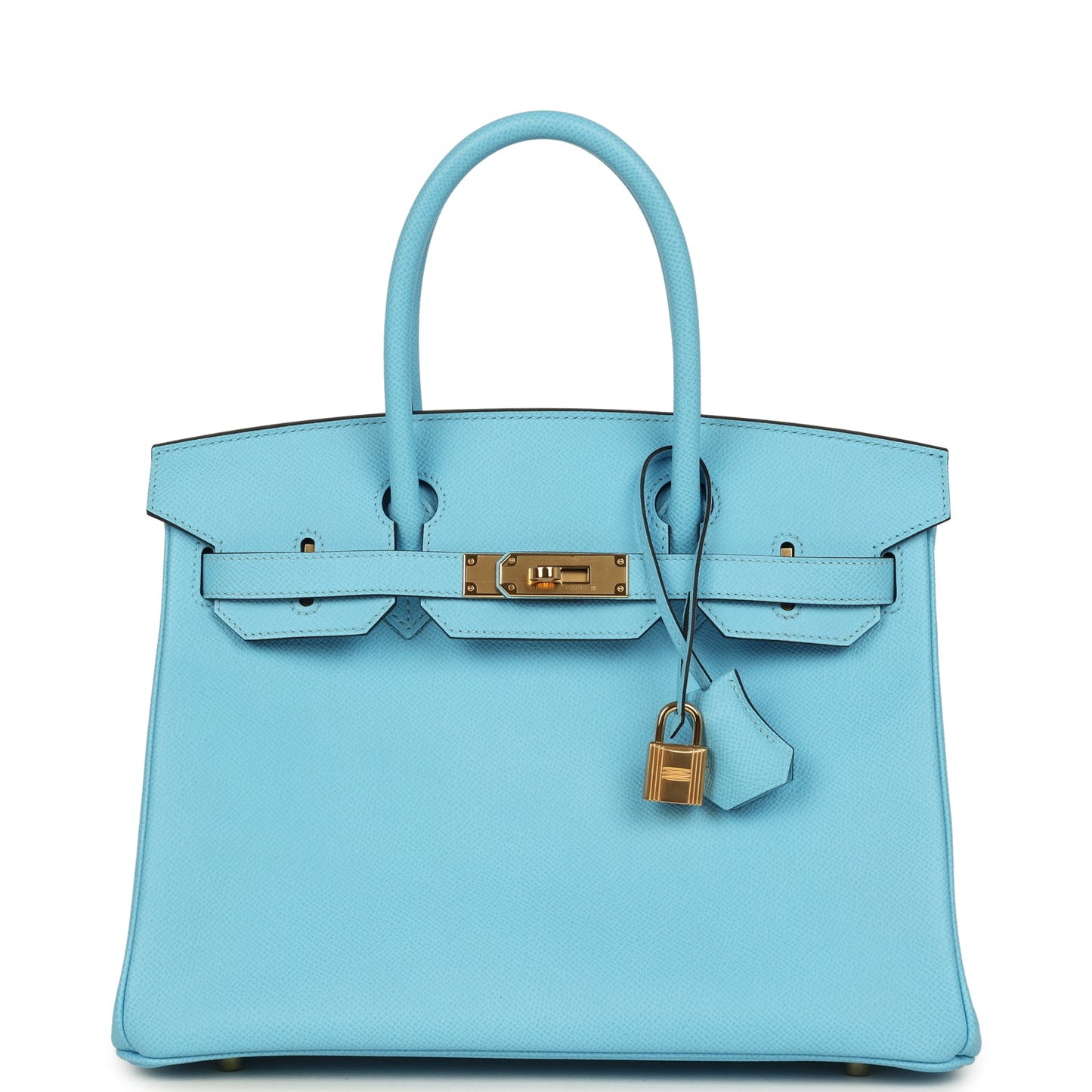 Hermes Birkin 30 Celeste Epsom Gold Hardware