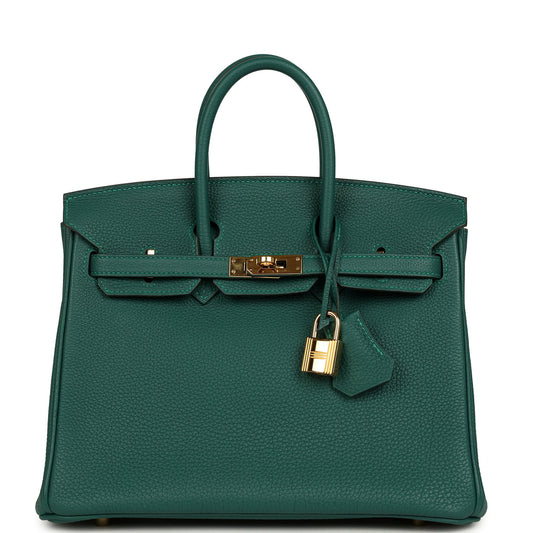 Hermes Birkin 25 Malachite Togo Gold Hardware