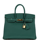 Hermes Birkin 25 Malachite Togo Gold Hardware