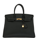 Hermes Birkin 35 Black Togo Gold Hardware