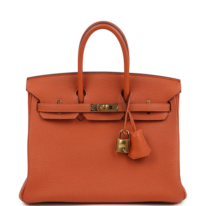 Hermes Birkin 25 Orange Togo Gold Hardware