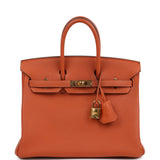 Hermes Birkin 25 Orange Togo Gold Hardware