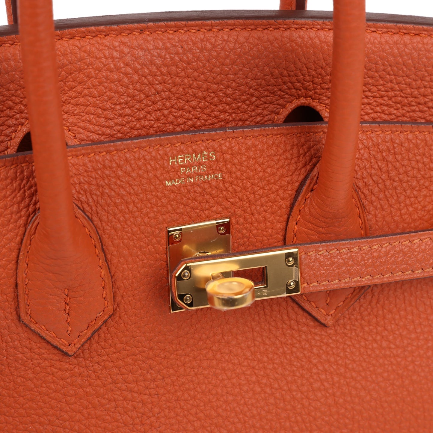 Hermes Birkin 25 Orange Togo Gold Hardware